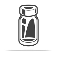 Empty vial bottle icon transparent vector isolated