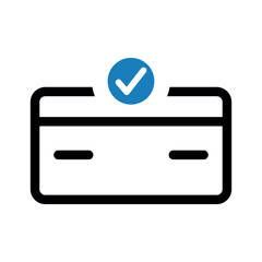 Payment card approve validation icon.
