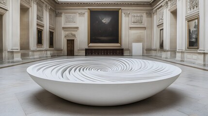 Obraz premium Spiral Sculpture in Grand Hall Museum Interior