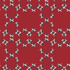 Textile motif seamless pattern. Abstract line shape geometric motif basic pattern continuous background. Man shirt all over print block. 