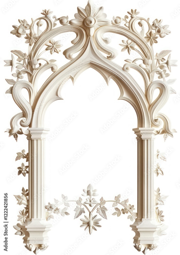 Poster minimal arch art nouveau architecture pattern white.