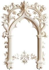 Obraz premium Minimal arch art nouveau architecture pattern white.
