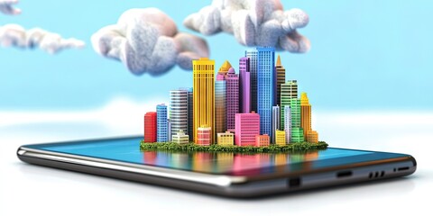 smartphone real estate app with new homes on phone screen 