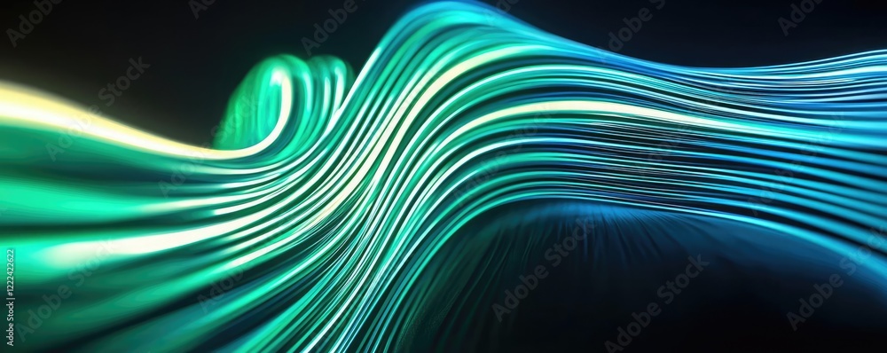 Aufkleber Energy efficiency idea. Abstract light waves in vibrant colors create a dynamic visual experience.