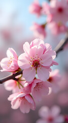 Obraz premium Charming background with sakura flowers.