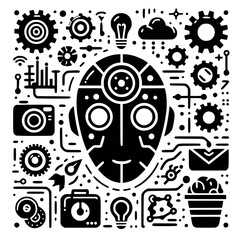  A collection of AI design vector that are futuristic, elegant, and meaningful. Perfect for digital projects, branding, merchandise, or decorations that stand out.