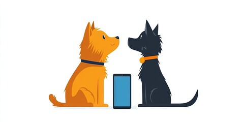 Obraz premium smartphone pets mobile app 