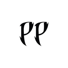 PP monogram logo design letter text name symbol monochrome logotype alphabet character simple logo