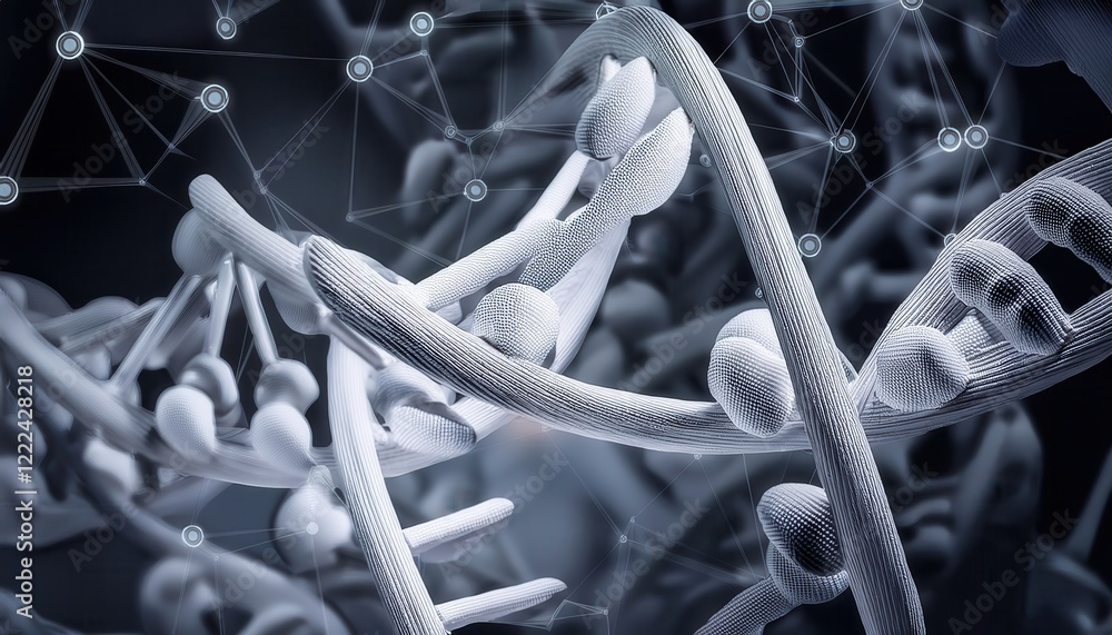 Poster exploring the intricate structure of dna with firefly technology to enhance scientific research and 
