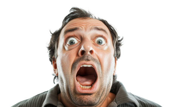 PNG Man expressing shock with wide eyes and open mouth