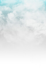 Fluffy White Clouds in a Blue Sky isolated on a transparent Background