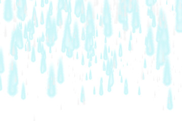 Heavy and big Blue Rain Drops isolated on a transparent background