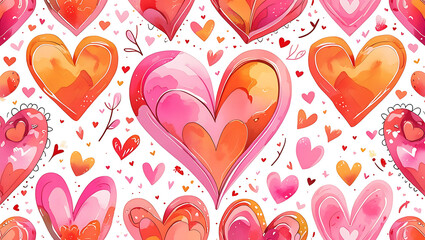 Seamless pattern with heart shape wishing card