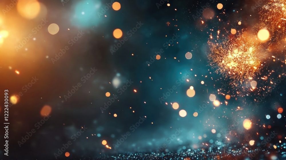 Poster vibrant explosion of light particles in abstract art digital realm background energetic atmosphere c