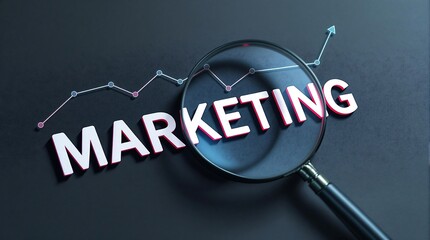 Magnifying Glass Highlighting Marketing Concept with Growth Chart Background. generator AI