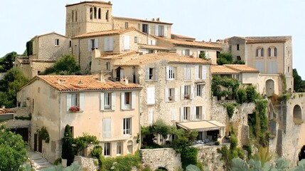 Obraz premium Charming Hilltop Village in Provence Architectural Detail