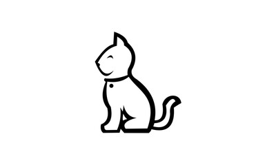 black cat on white background