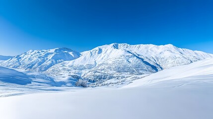 Naklejka premium Majestic Winter Mountain Landscape Snow Capped Peaks