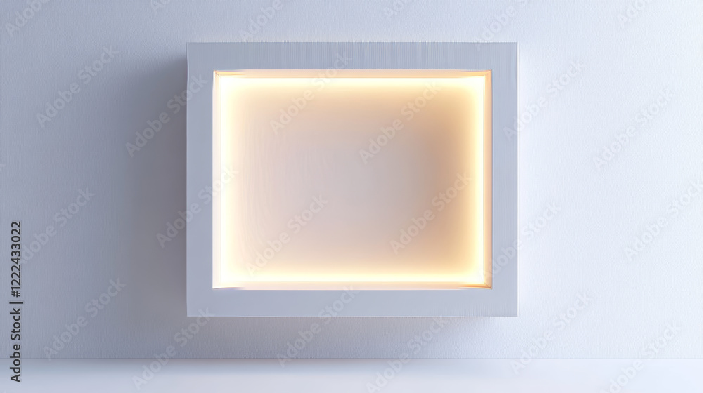 Aufkleber empty square niche in white wall. realistic 3d vector illustration of showcase interior shelf for go