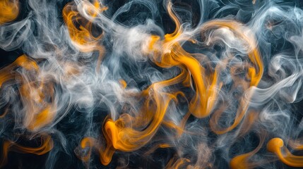 Fototapeta premium Abstract Swirling Smoke Orange and White Colors