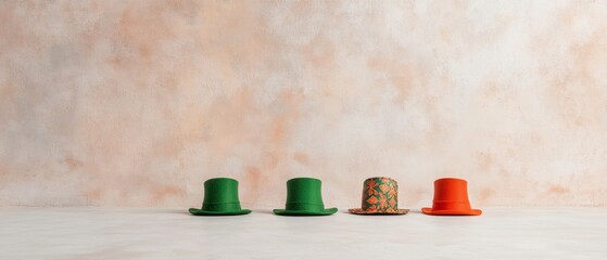 Textured Leprechaun Hat Wall Art Celtic Patterns in Modern Design for St. Patricks Day and Spring Decor Trends - Ideal for Retail Displays and Office Aesthetics