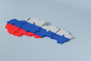 Slovakia map puzzle with slovak flag colors demonstrating cooperation