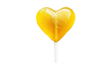 Colorful heart lollipop on transparent background