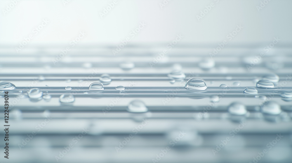 Aufkleber water droplets on metal: abstract photograph showcasing a mesmerizing collection of water droplets r