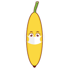 banana wear medical mask cartoon cute