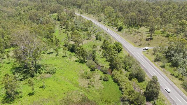 Driving on a Scenic Australian Highway