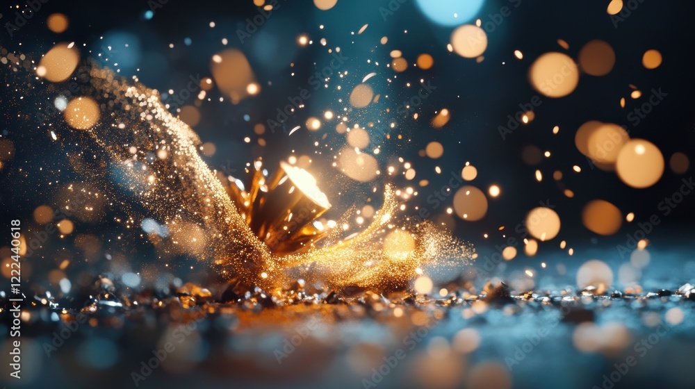 Poster dynamic splash of light and color abstract photography studio setting bright environment close-up vi