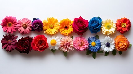 30 pieces of various colorful flowers including rose