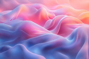 Fototapeta premium Abstract Holographic Liquid Waves at Sunset Iridescent Opalescent Gradient Background