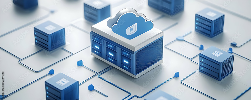 Poster cloud server network data center