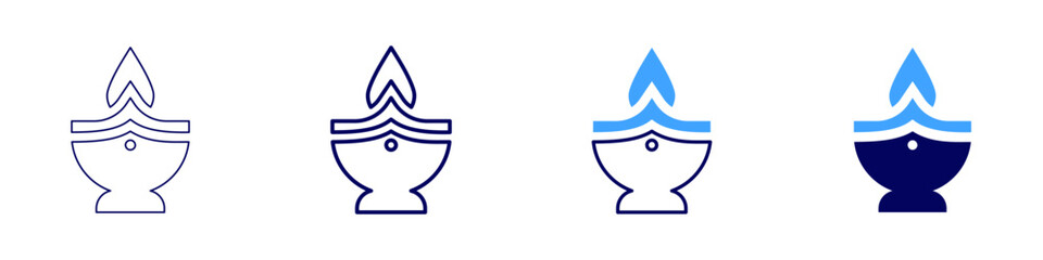 Diwali bazaar icon in 4 different styles. Thin Line, Line, Bold, and Bold Line. Duotone style. Editable stroke
