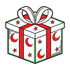 Eid gift box illustration