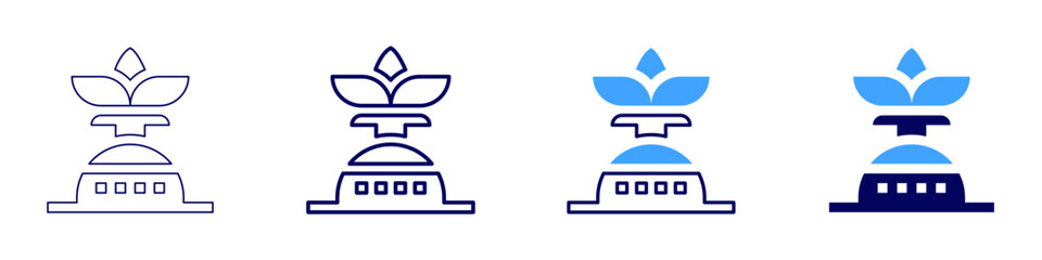 Diwali lehenga icon in 4 different styles. Thin Line, Line, Bold, and Bold Line. Duotone style. Editable stroke