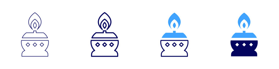 Diwali markets icon in 4 different styles. Thin Line, Line, Bold, and Bold Line. Duotone style. Editable stroke