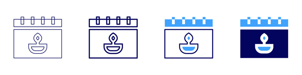 Diwali messages icon in 4 different styles. Thin Line, Line, Bold, and Bold Line. Duotone style. Editable stroke
