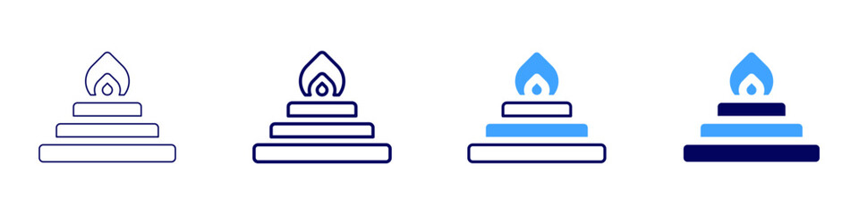 Diwali mithai icon in 4 different styles. Thin Line, Line, Bold, and Bold Line. Duotone style. Editable stroke