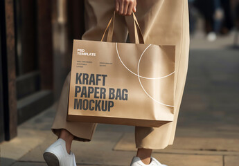 Kraft Paper Bag Mockup Generated With AI