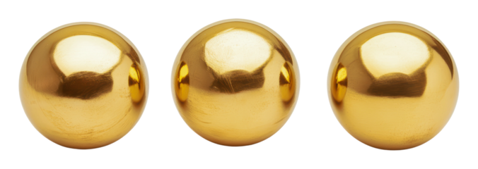PNG Shiny golden spheres arranged in a row
