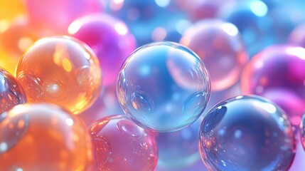 Fototapeta premium Colorful spheres, 3d render, Generative AI