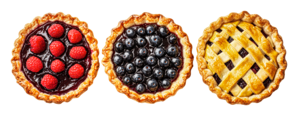 PNG Fresh assorted fruit pies on display