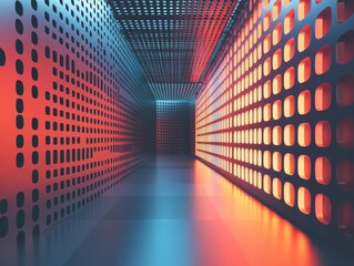 Abstract minimalist grids, dynamic design, 3d render, Generative AI