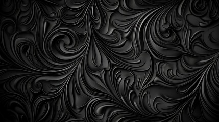 Leaves on black background