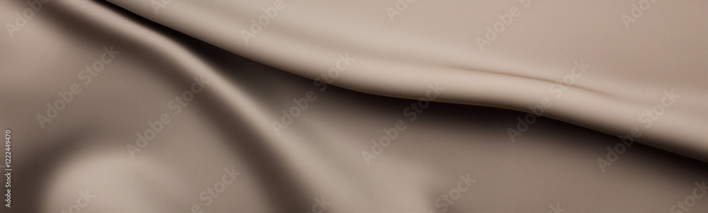 Poster taupe silk drape: luxurious taupe silk fabric with soft folds and gentle curves, creating an elegant