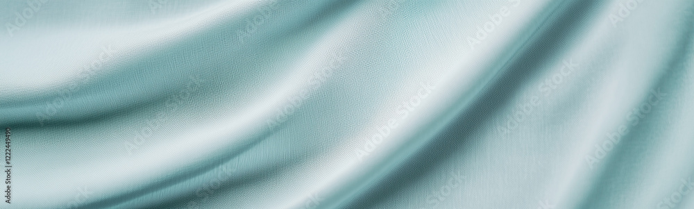 Poster textured serenity: soft, draping folds of cool aqua-blue fabric create a tranquil and visually pleas