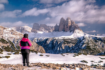 Obraz premium Tre Cime di lavaredo, paesaggio invernale