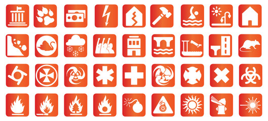 Public signage icon collection